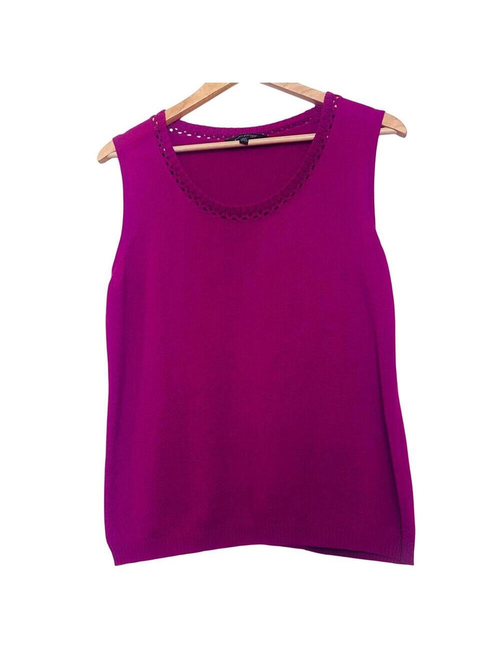 Evan Picone Petite XL Sleeveless Top Blouse Pink Semi Sheer Shell Work Career